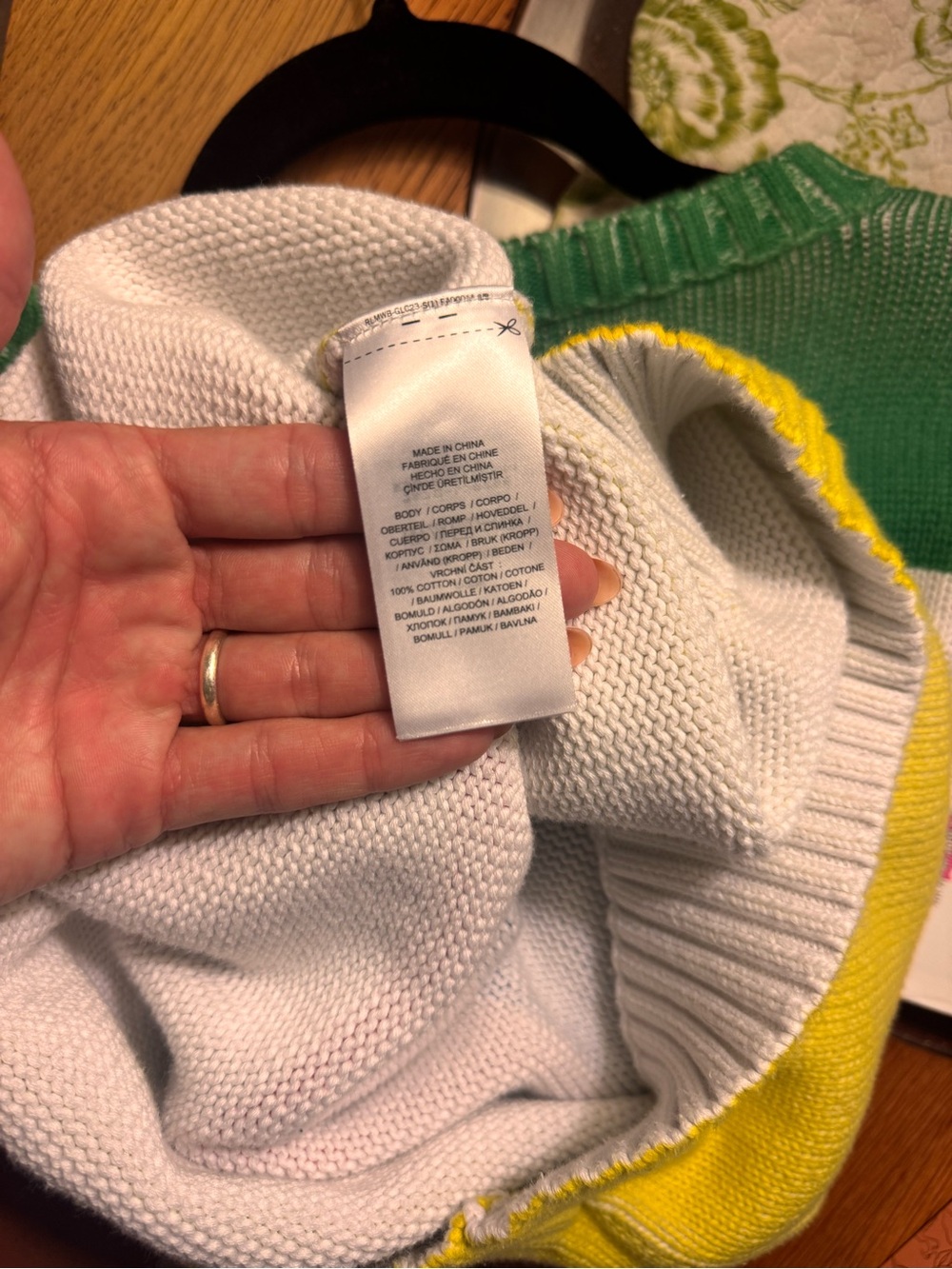 Ralph Lauren Striped Crewneck Sweater in Green, White, Blue, Red, Yellow - Picture 4 of 4